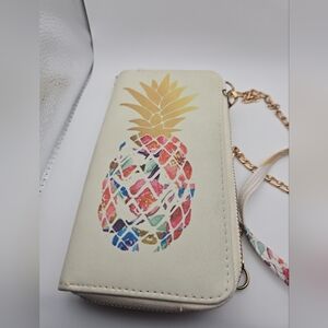 🍍 Pineapple Crossbody Wallet Clutch | Removable Chain Strap | Summer Vacation